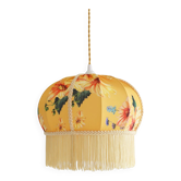 Recycled vintage suspension — Balloon frame and yellow Dahlia covering