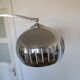Lampadaire arc Guzzini alu chrome travertin
