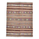 6x8 Ethnic Striped Green & Orange Kilim Rug, 176x230Cm
