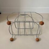 Chromed metal magazine rack from the 80s