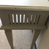 Beautiful console in gray-green patinated wood
