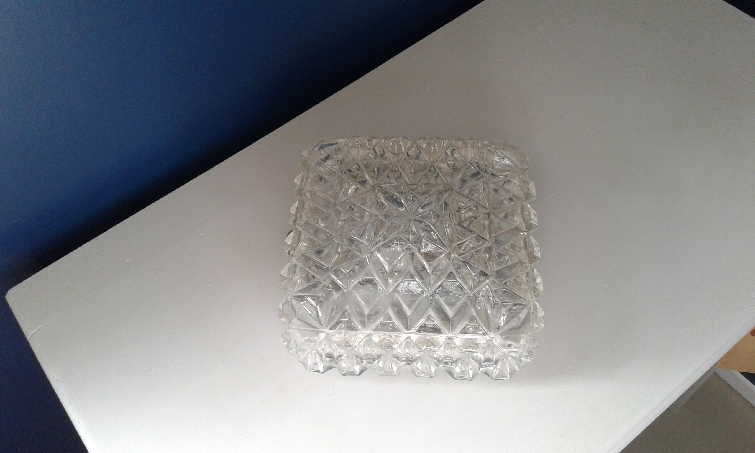 Square glass ceiling lamp vintage