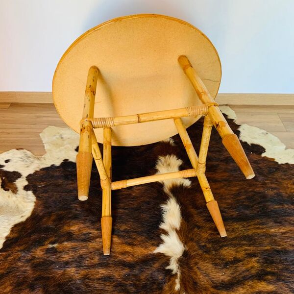 Table ronde rosace en rotin