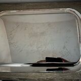 Large old stainless steel tray with stylish handles