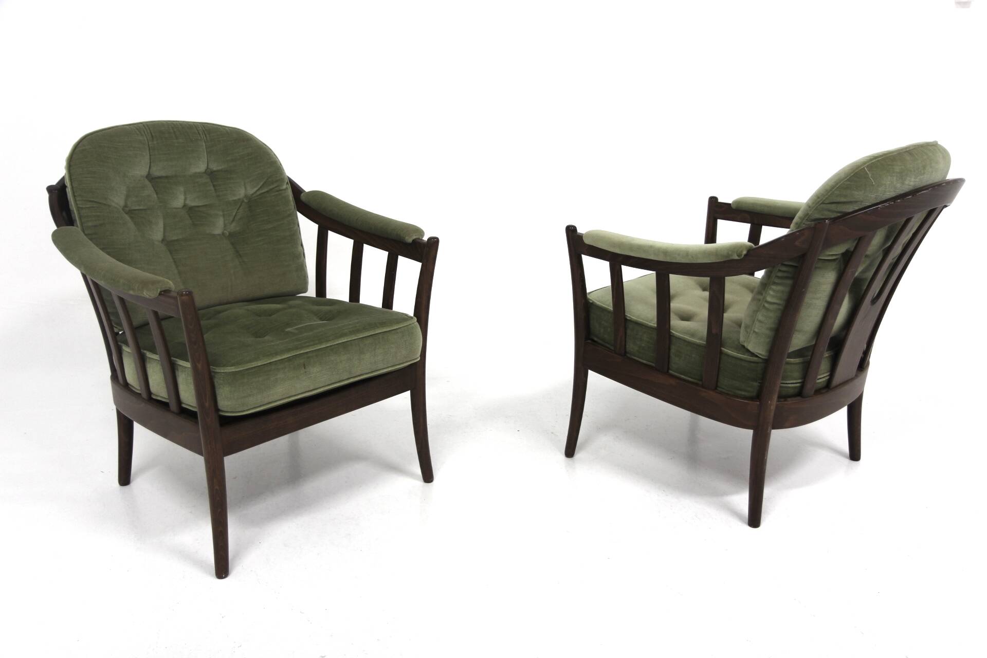 2 fauteuils en velours, Bröderna Andersson, Suède, 1960