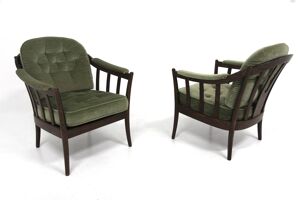 2 fauteuils en velours,