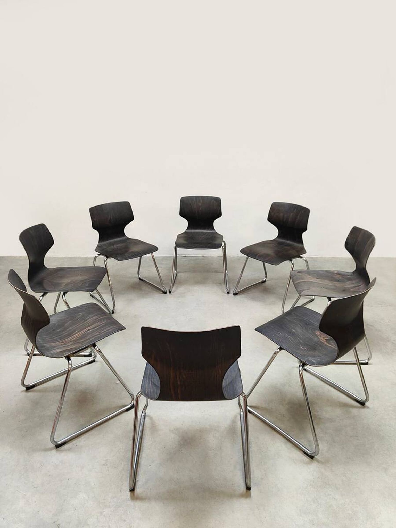 Chaises empilables vintage Pagwood Flötotto 1960