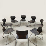 Vintage Pagwood stacking chairs Flötotto 1960