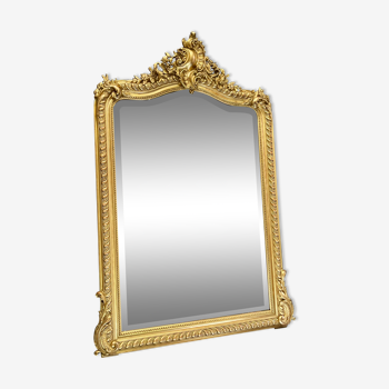 Miroir 156x106 ancien XIXè,dorure à la feuille d’or