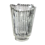 Vase en verre vintage en verre pressé par Pavel Pánek, 1979