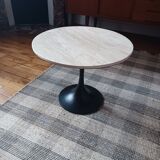Travertine tulip coffee table