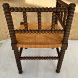 Chaise d'angle bois tourné vintage années 50-60