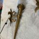 Paire d'appliques en fer forgé torche de château décor fleur de Lys