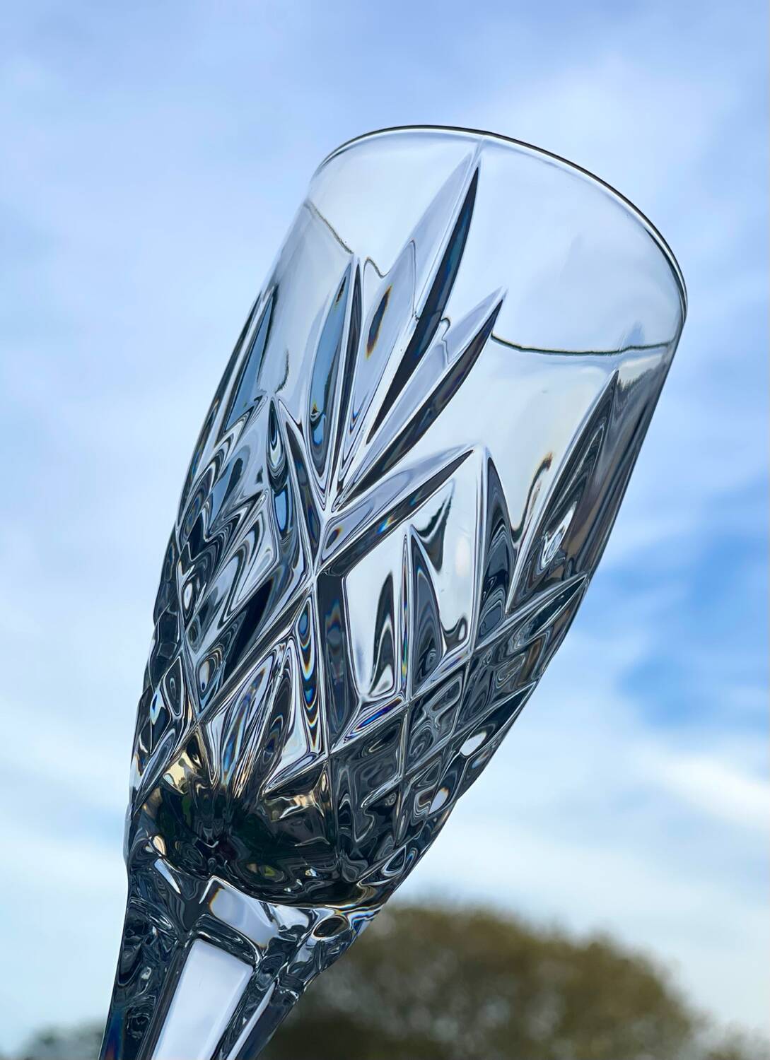 6 crystal flutes from Slovakia.