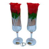 Hand-engraved champagne flutes