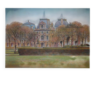 Rolf rafflewski: the louvre museum, original signed lithograph