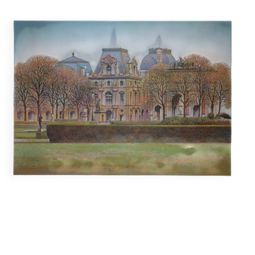 Rolf rafflewski : le musée du louvre, lithographie originale signée