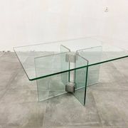 Table basse en verre vintage attribuée à Peter Ghyczy, années 1970