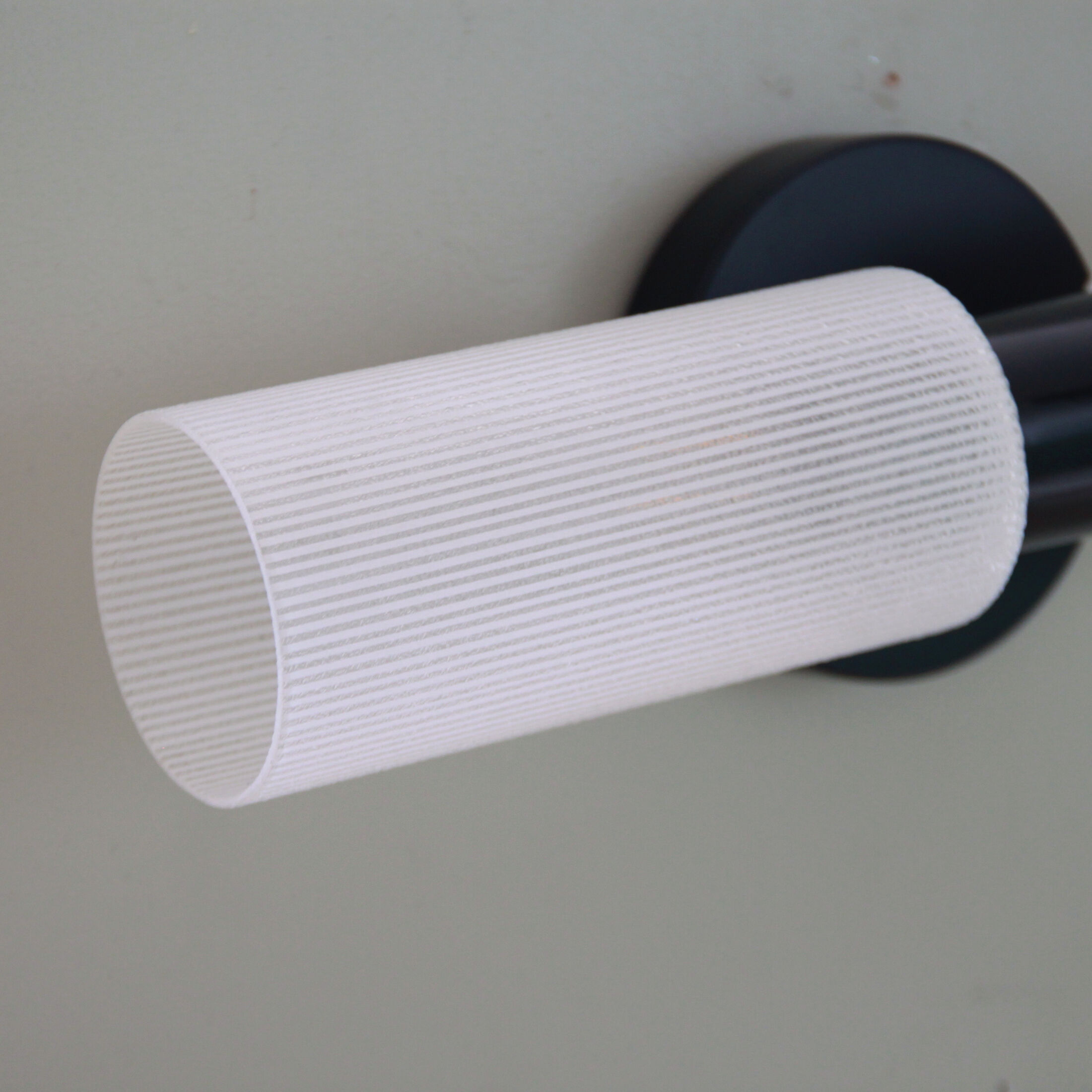 Applique en verre et métal noir vintage années 70