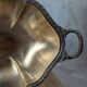 Antique oval silver-plated copper tray with handles.