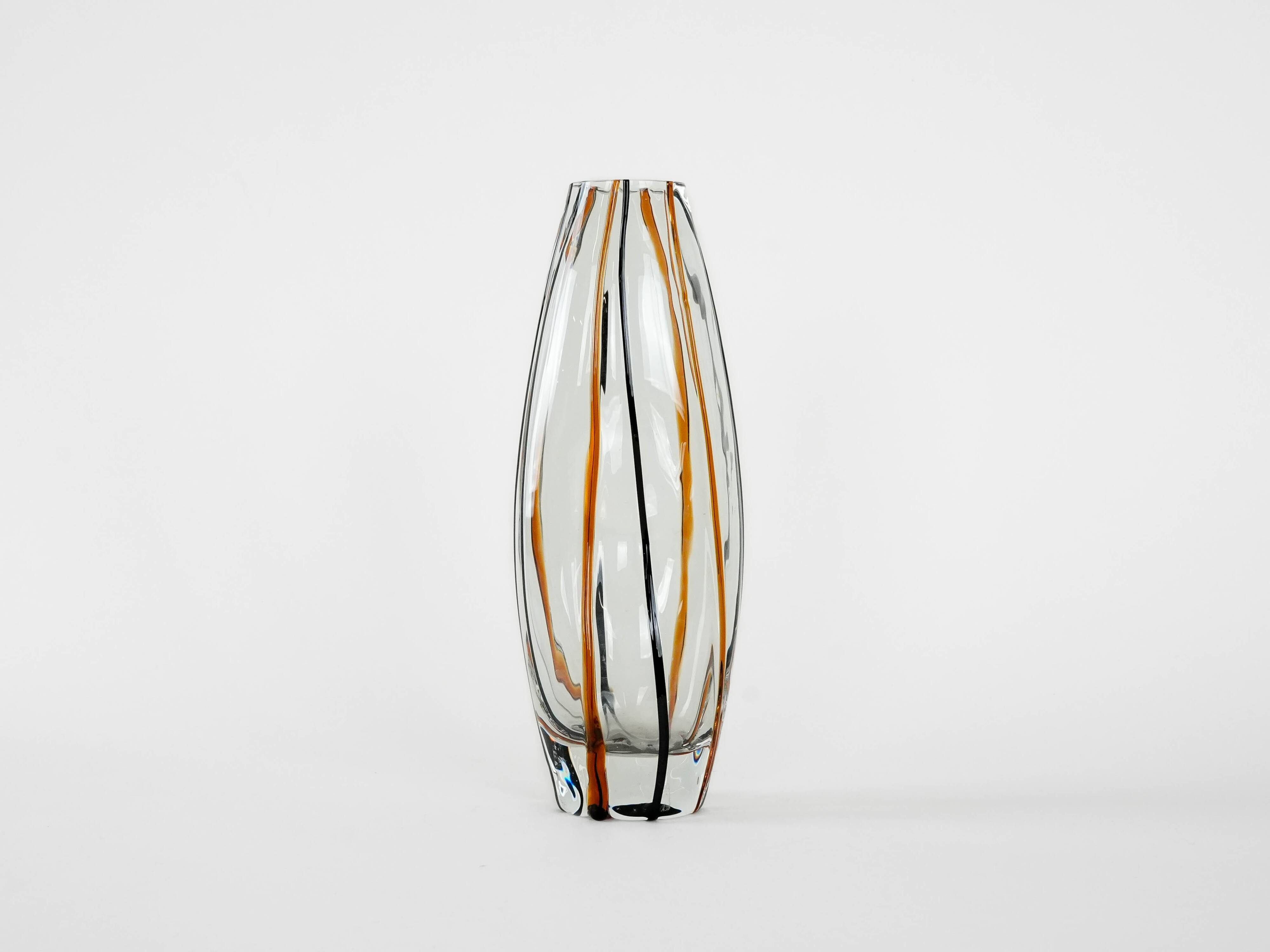 Glass vase, Danish design, 1970s, production: Denmark