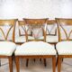 Vintage Elm Chairs in White Upholstery, 1950s, Set of 5