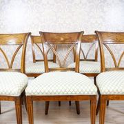 Vintage Elm Chairs in White Upholstery, 1950s, Set of 5