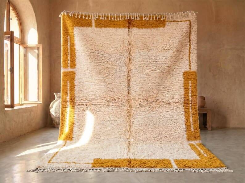 Handwoven natural wool rug, traditional craftsmanship, 150/250 cm.