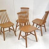 Suite of 4 vintage Scandinavian chairs 1960
