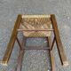 Solid wood straw stool in Louis XV style