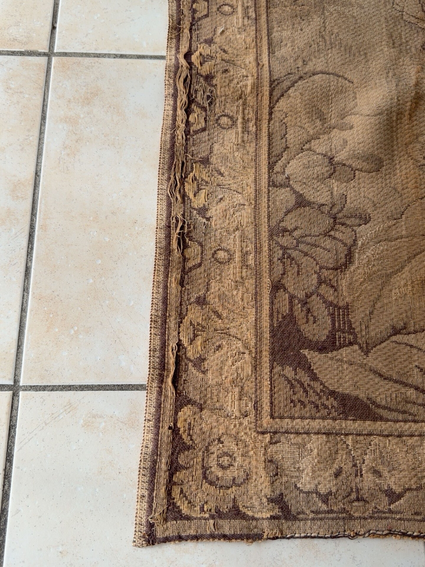 Ancient French Gobelin tapestry – Gallant scene – Early 20th century