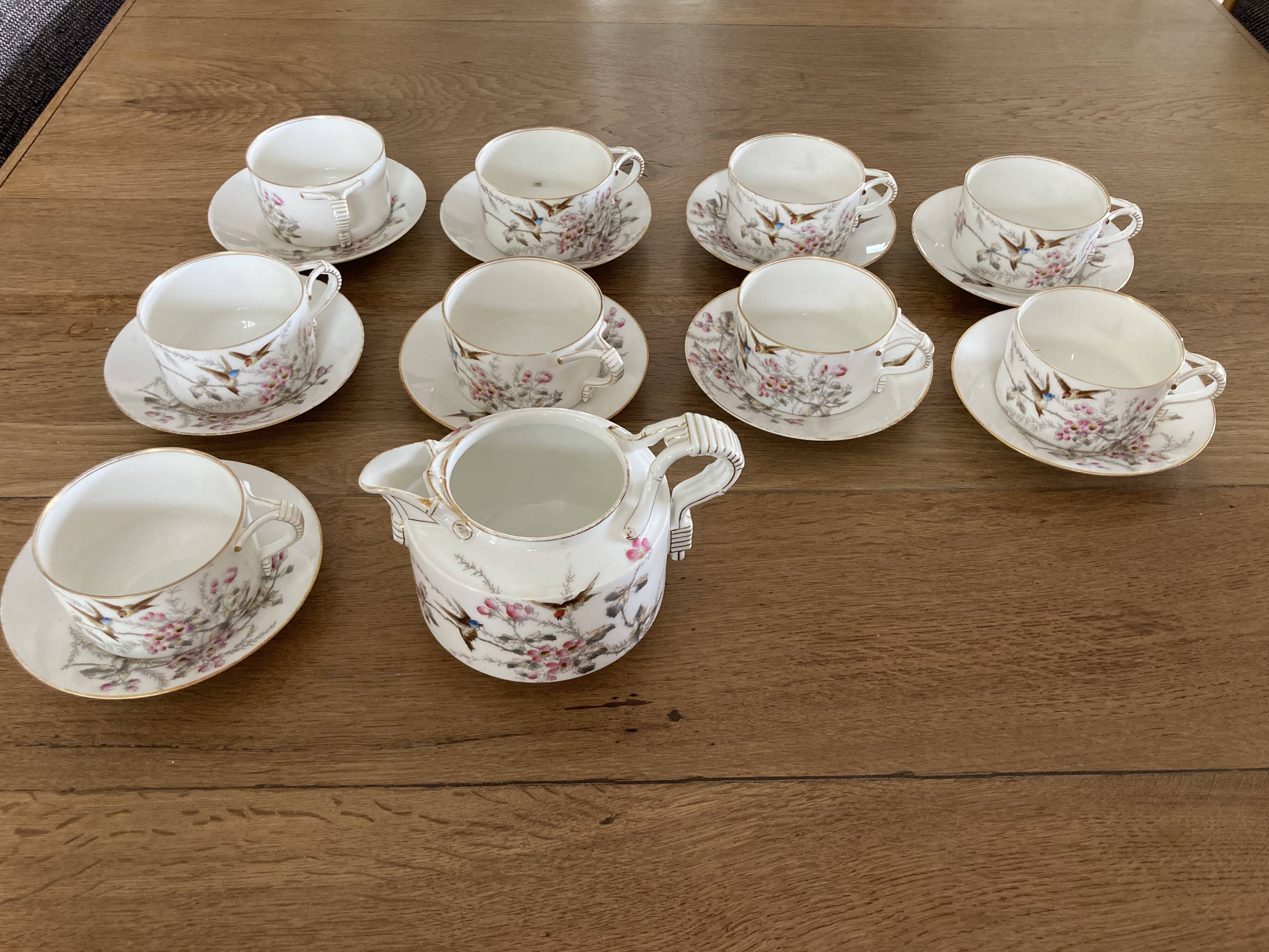 9 tea cups limoges