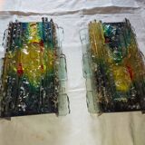 Pair of raak glass appliques, Willem Van Oyen, Chartres model