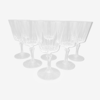 Série de 6 verres à pied en cristal