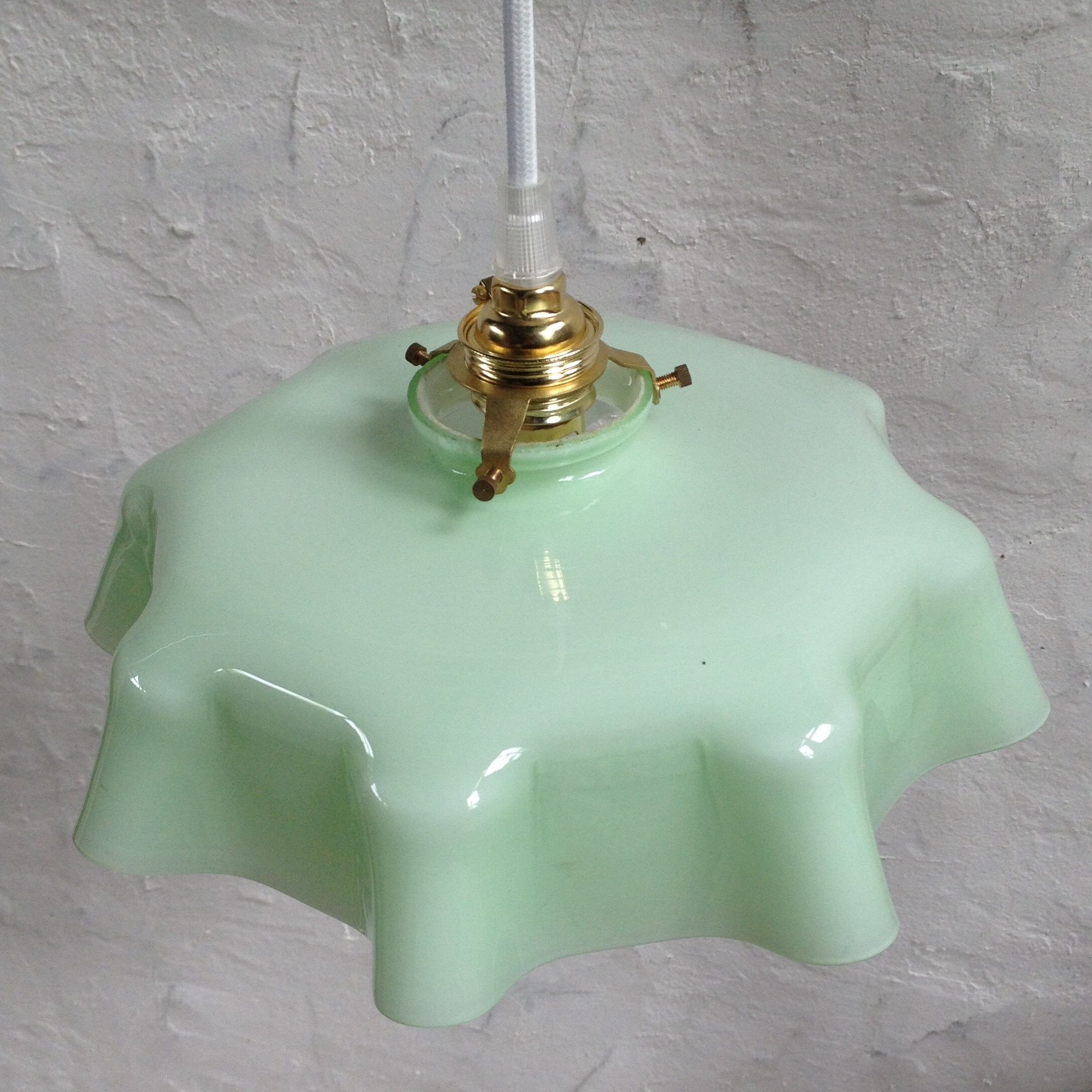 Mint green opaline hanging