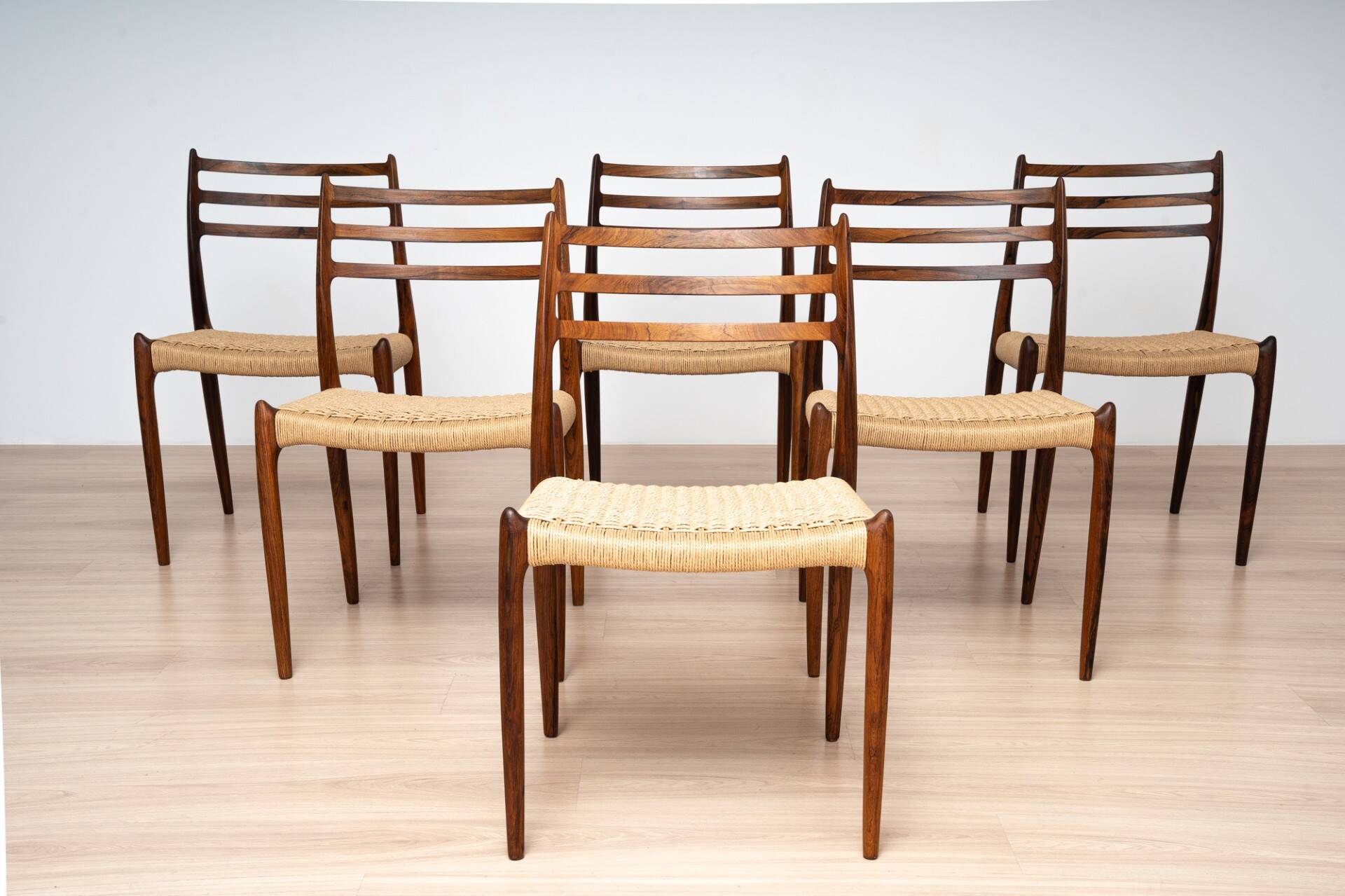 Niels Otto Møller Model 15 Dining Table with Six Model 78 Chairs, J.L. Møll