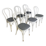 Lot de 6 chaises bistrot bois courbé type Thonet