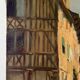 Sunny street scene, oil on canvas signed 1930.