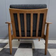 Black fabric relax chair, wiht wood frame 1960s