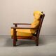 Brazilian Lounge Chair in Rosewood and Ochre Leather