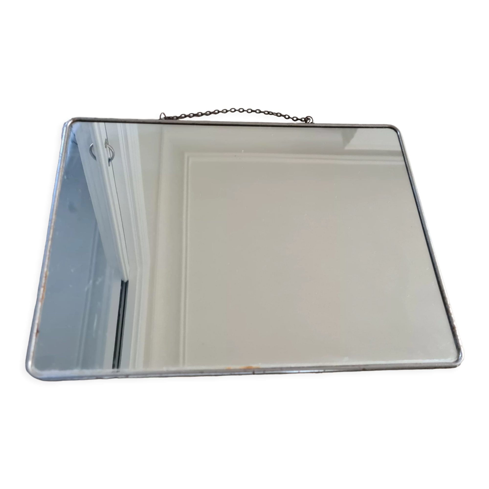 Old rectangular barber wall mirror, 39x29 cm