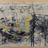 Marine ink and watercolor