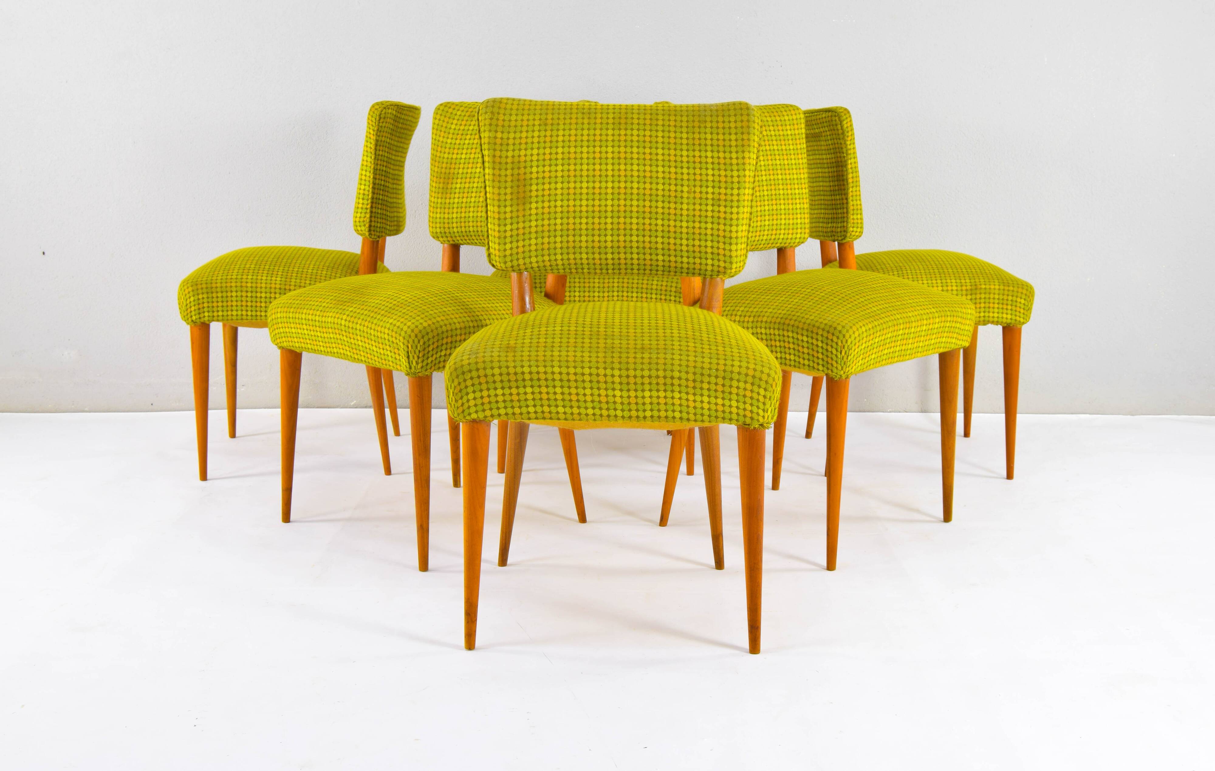 Dining Set Danish Teak and Textile Chairs 50s