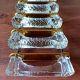 5 antique glass handles