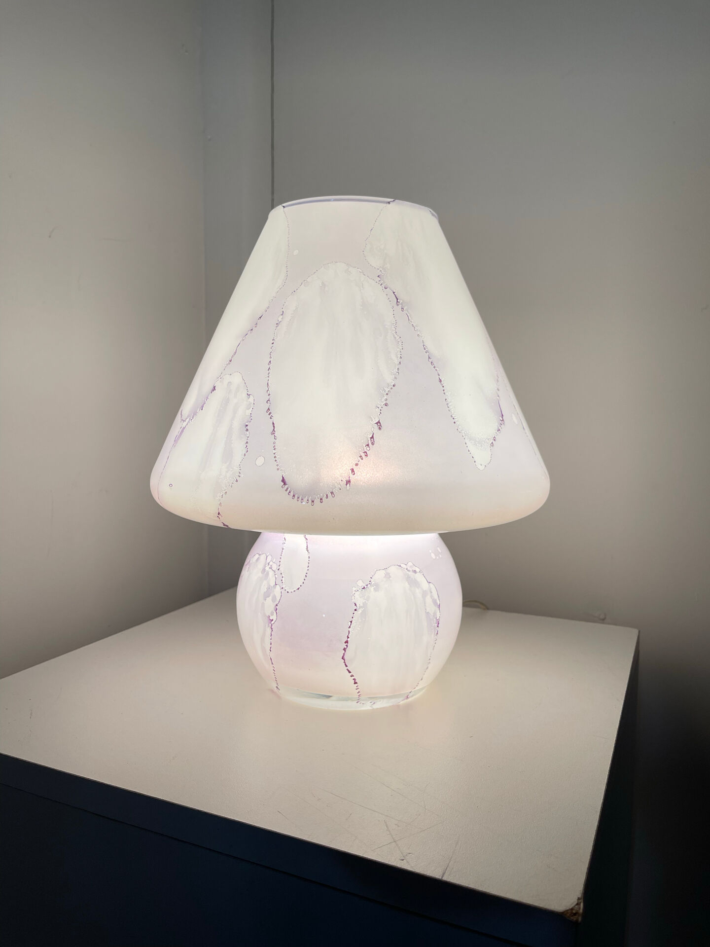 1970s glass mushroom lamp