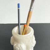 Vintage alabaster stone pencil pot
