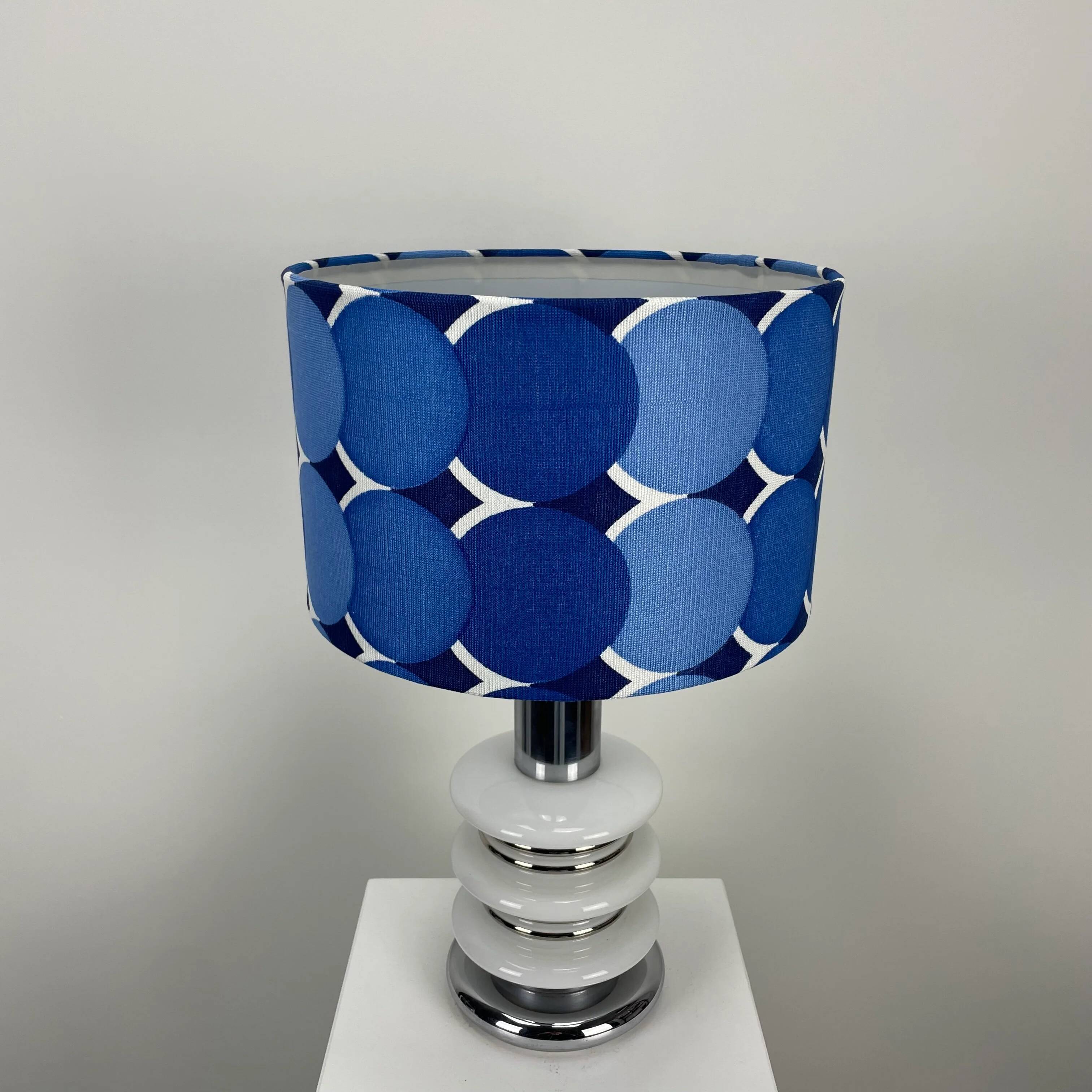 Lampe de table chrome et verre de sapce age par Hustadt Leuchten 1970