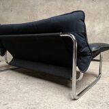 Vintage sofa by Johan Bertil Häggström for Ikéa in leather and chrome metal 1970