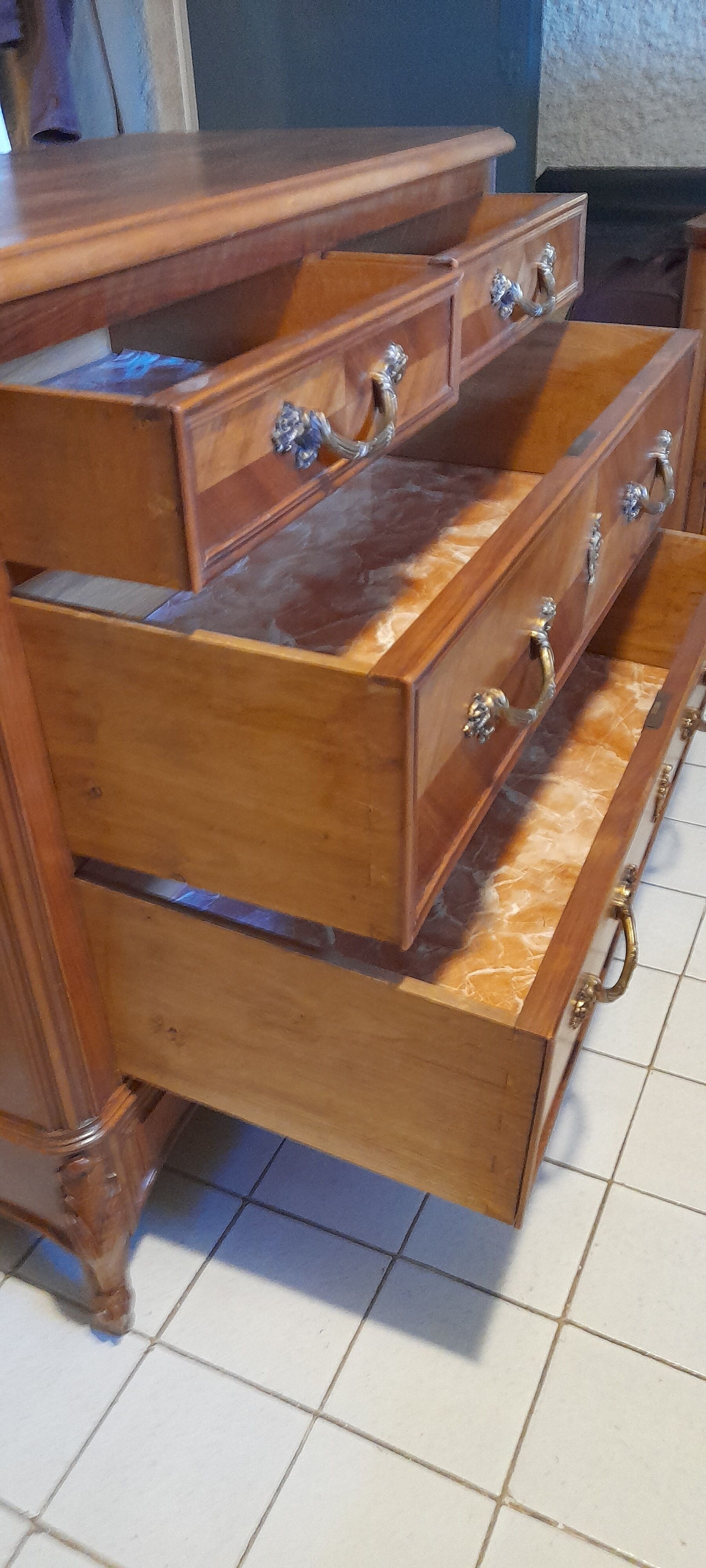 Louis XV style chest of drawers from the 50s