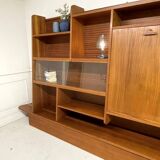 Grand meuble mural vintage en teck